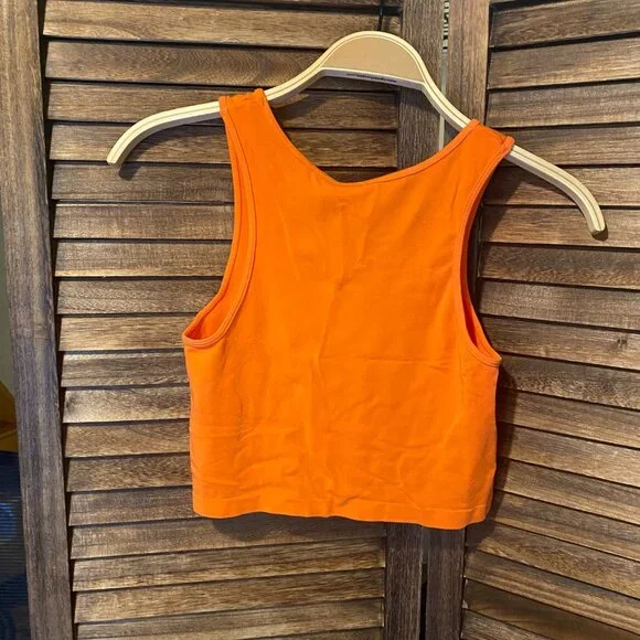 C'est Moi Crop Tank Top Papaya - Picture 2 of 3